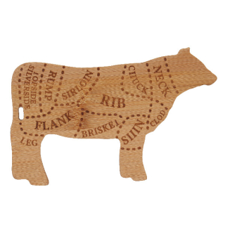 Prkénko COW CUTTTING, přírodní, 19x12cm|Esschert Design