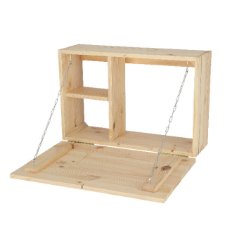 Police na zeď sklápěcí BAAR, dřevěná, přírodní, 58x21-56cm|Esschert Design