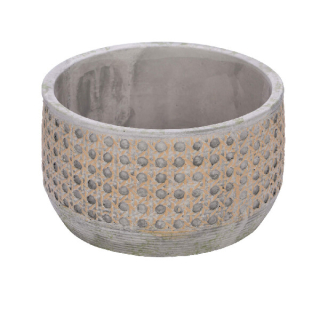 Obal na květináč Rattan Deco, hnědá/šedá, 20,5x20,5x11,5 cm (DOPRODEJ)|Ego Dekor