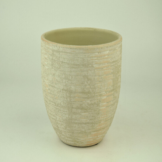 Obal na květináč keramický NISA, pr.16x14cm, krémová|SAND CREAM|Ego Dekor