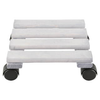 Podložka pod květináč PLANT TROLLEY, dřevěná, s kolečky, 24cm, světlá|přírodní|Esschert Design