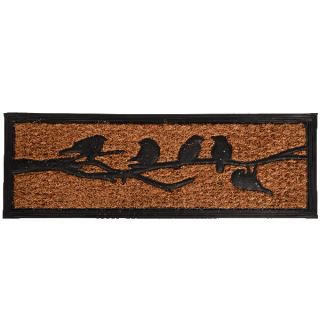Rohožka s kokosovým vláknem a gumou Ptáčci na větvi, 75 x 25 cm|Esschert Design