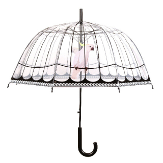 Deštník PTAČÍ KLEC, 80cm, průhledný|Esschert Design