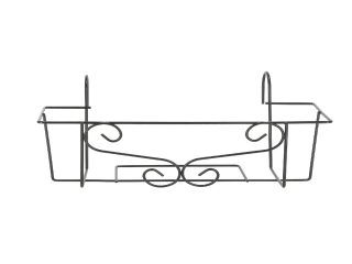 Závěs balkónový na truhlík - ornament, šedá, š. 41,8cm|Esschert Design