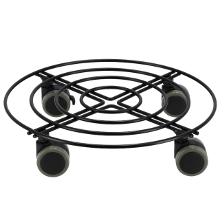 Podložka pod květináč TROLLEY, pojízdná, černá, 28x28x7cm|Esschert Design