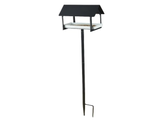 Krmítko pro ptáčky MODERN HOUSE, zapichovací, 126x29x19cm, atracitová/bílá|Esschert Design