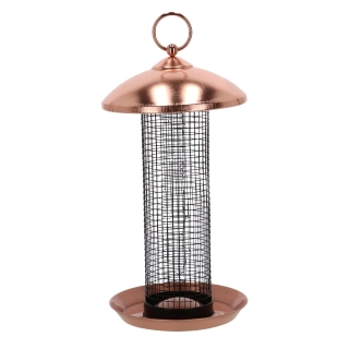 Krmítko pro ptáky na oříšky COPPER, závěsné, černá/měď, pr.16x30cm|Esschert Design