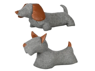 Zarážka na dveře Pes DOGGY, 1.jezevčík/2.knírač, šedá, 32x27cm (balení obsahuje 2 kusy!)|Esschert Design