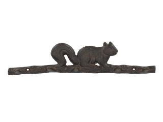 Věšák nástěnný Veverka na větvi, hnědá, 36x11x4cm|Esschert Design