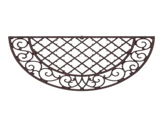 Rohožka VICTORIAN s ornamenty, půlkruh, litina, červeno-hnědá, 67,5 x 34,5 cm|Esschert Design