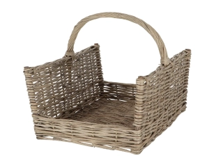 Koš na dřevo WILLOW 46x36x52cm, šedá/přírodní|Esschert Design