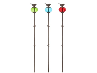 Zápich BIRD, litina+sklo, 8x118cm, (balení obsahuje 3 kusy!)|Esschert Design