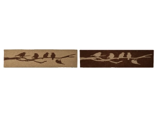 XL Rohožka BEST FOR BOOTS, SEDÍCÍ PTÁČCI, hnědá/přírodní, 120x40cm (balení obsahuje 2 kusy!)|Esschert Design