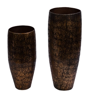 Obal na květináč/Váza Dark, hliník, černá měď, 31x31x81cm, set 2 kusů!|Ego Dekor