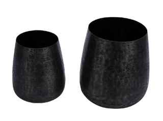 Obal na květináč/Váza Night, hliník, šedá, 38,5x38,5x40,5c, set 2 kusů! (DOPRODEJ)|Ego Dekor