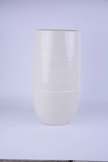 Váza keramická SETUBAL, pr.22x40cm, krémová|DRIP CREAM|Ego Dekor